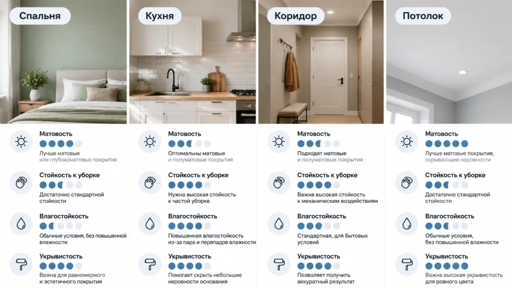 Как выбрать краску для разных помещений
