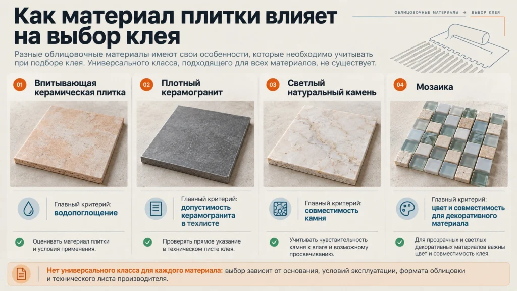 Выбор клея для керамики керамогранита и камня