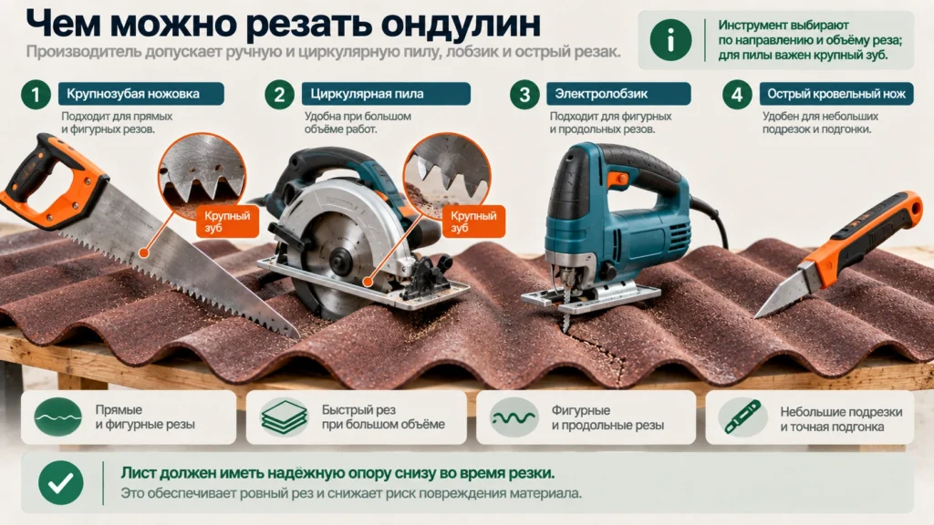 Инструменты для резки ондулина