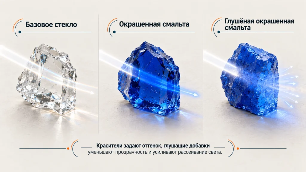 Как красители и глушители изменяют смальту