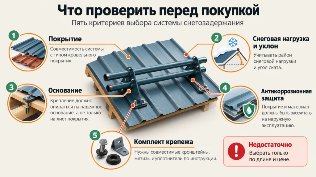 Пять критериев выбора снегозадержателя для крыши